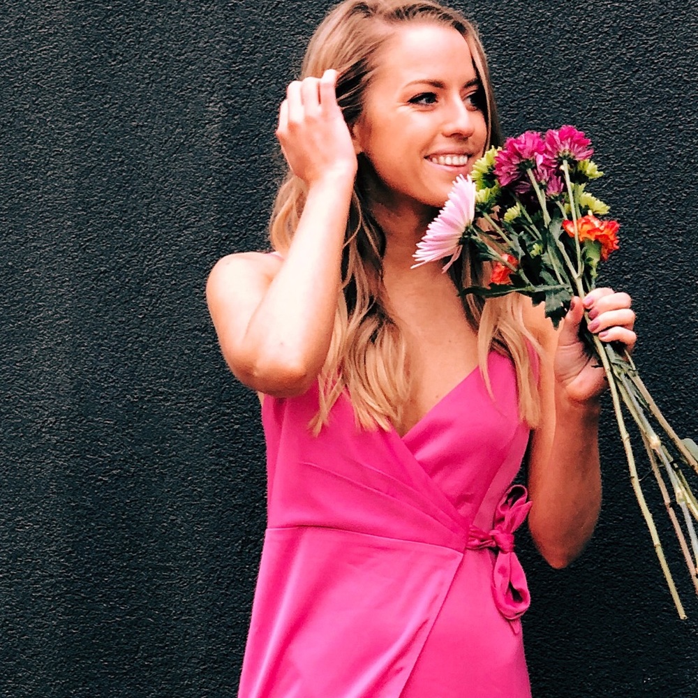 Satin Midi Wrap Dress